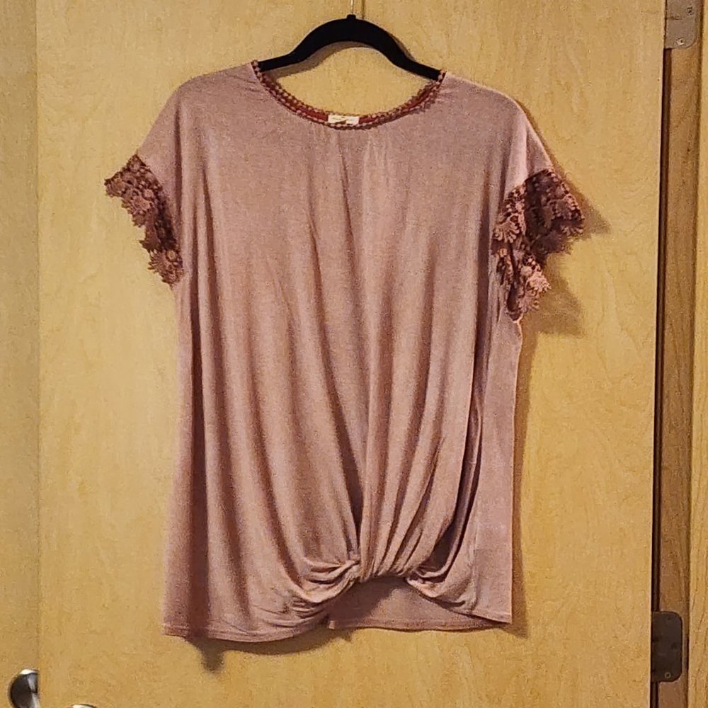 Mason & Belle Armon Crochet Detail Knit Top
